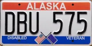 ALASKA DISABLED VETERAN LICENSE PLATE