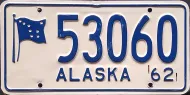 ALASKA 1962 LICENSE PLATE