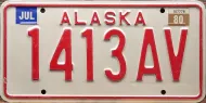 ALASKA 1980 TRUCK LICENSE PLATE