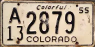 COLORADO 1955 LICENSE PLATE