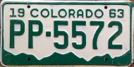 COLORADO 1963 LICENSE PLATE