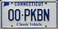 CONNECTICUT CLASSIC VEHICLE LICENSE PLATE