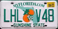 FLORIDA DUAL ORANGE SLOGAN LICENSE PLATE