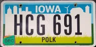 IOWA SKYLINE LICENSE PLATE