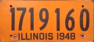 ILLINOIS 1948 LICENSE PLATE