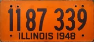 ILLINOIS 1948 LICENSE PLATE