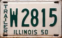 ILLINOIS 1950 TRAILER LICENSE PLATE