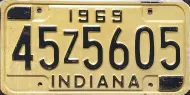 INDIANA 1969 LICENSE PLATE