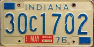 INDIANA 1976 LICENSE PLATE