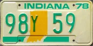 INDIANA 1978 LICENSE PLATE