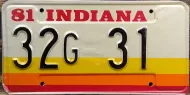 INDIANA 1981 LICENSE PLATE