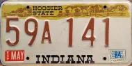 INDIANA 1984 LICENSE PLATE
