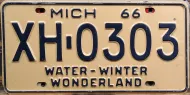 MICHIGAN 1966 LICENSE PLATE