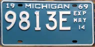 MICHIGAN 1969 HALF YEAR TRUCK LICENSE PLATE