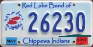 MINNESOTA 2017 RED LAKE TRIBE LICENSE PLATE