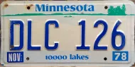 MINNESOTA 1978 LICENSE PLATE