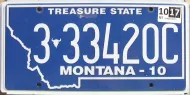 MONTANA 2017 TREASURE STATE LICENSE PLATEA