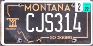 MONTANA 2022 MONTANA TECH LICENSE PLATE