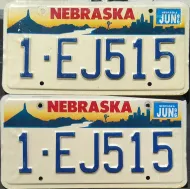NEBRASKA 1996 LICENSE PLATE PAIR