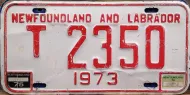 NEWFOUNDLAND 1975 TRAILER LICENSE PLATE