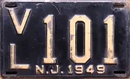 NEW JERSEY 1949 LICENSE PLATE