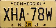 NEW JERSEY 1976 COMMERCIAL LICENSE PLATE