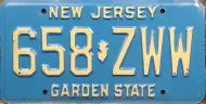 NEW JERSEY 1985 LICENSE PLATE