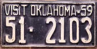 OKLAHOMA 1959 LICENSE PLATE