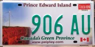 PRINCE EDWARD ISLAND 2009 GREEN PROVINCE LICENSE PLATE