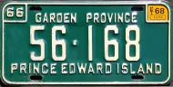 PRINCE EDWARD ISLAND 1968 LICENSE PLATE
