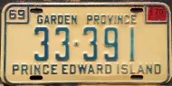 PRINCE EDWARD ISLAND 1970 LICENSE PLATE