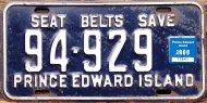PRINCE EDWARD ISLAND 1980 LICENSE PLATE